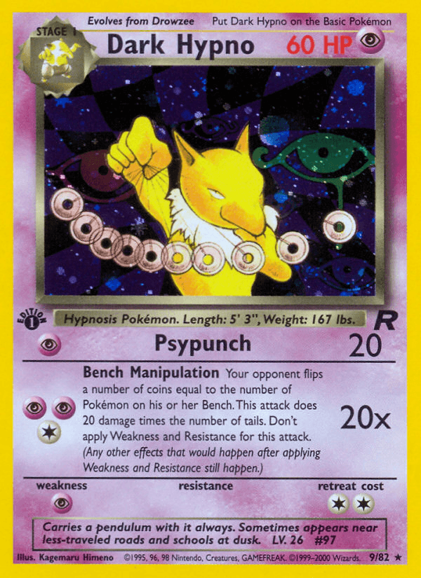 Dark Hypno — Team Rocket #9/82, PSA 9