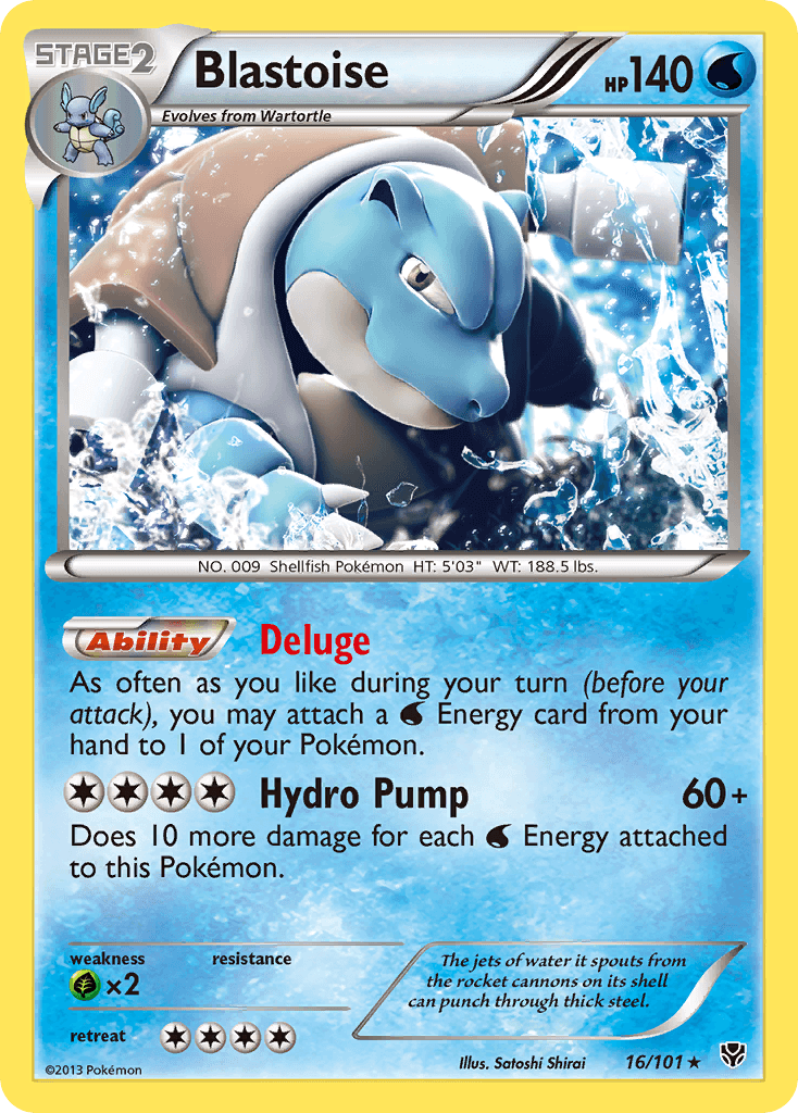 Blastoise — Plasma Blast #16/101, raw, NM
