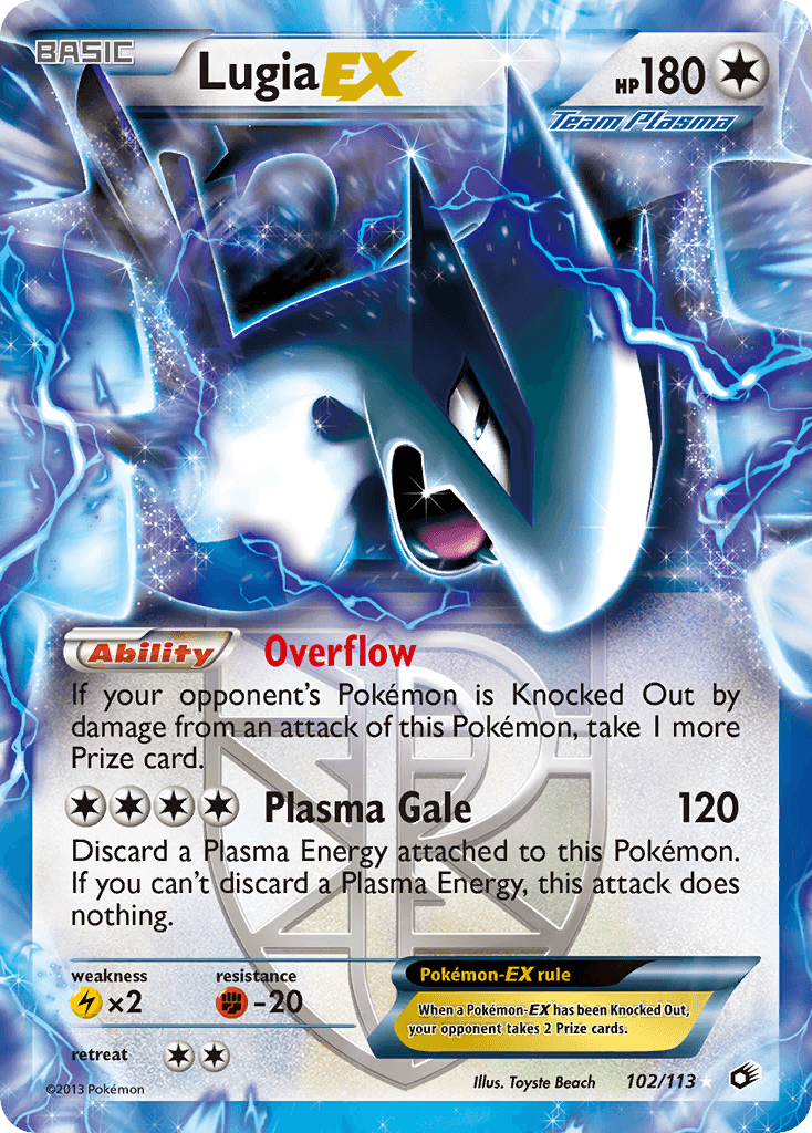 Lugia EX — Legendary Treasures #102/113, raw, NM