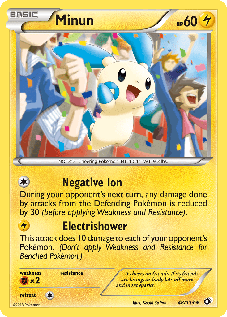 Minun — Legendary Treasures #48/113, raw, NM