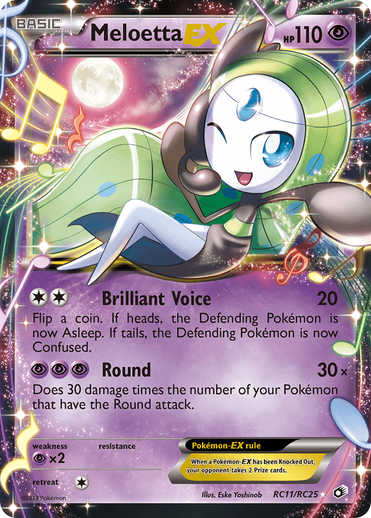 Meloetta EX — Legendary Treasures #RC11, raw, NM