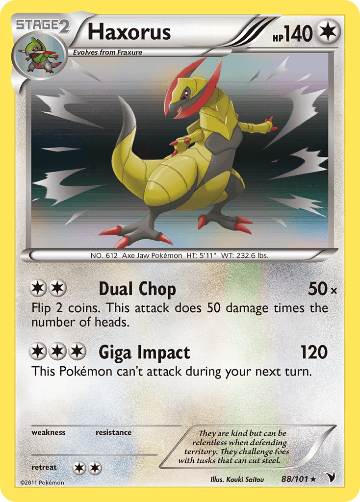 Haxorus — Noble Victories #88/101, raw, NM