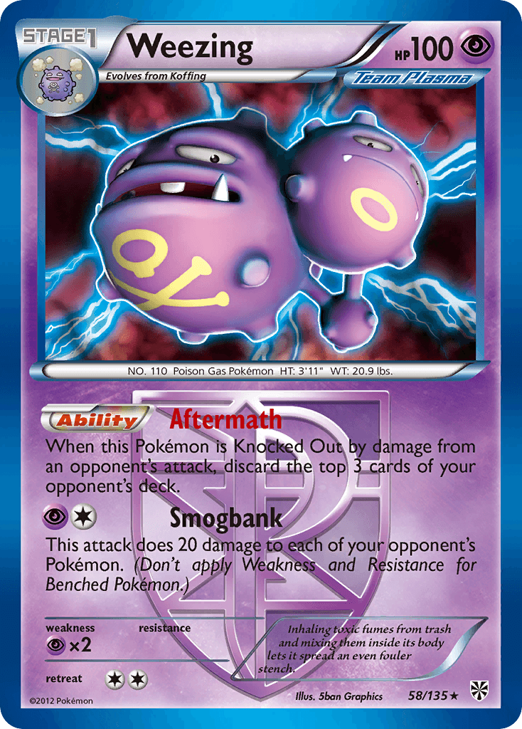 Weezing — Plasma Storm #58/135, raw, NM