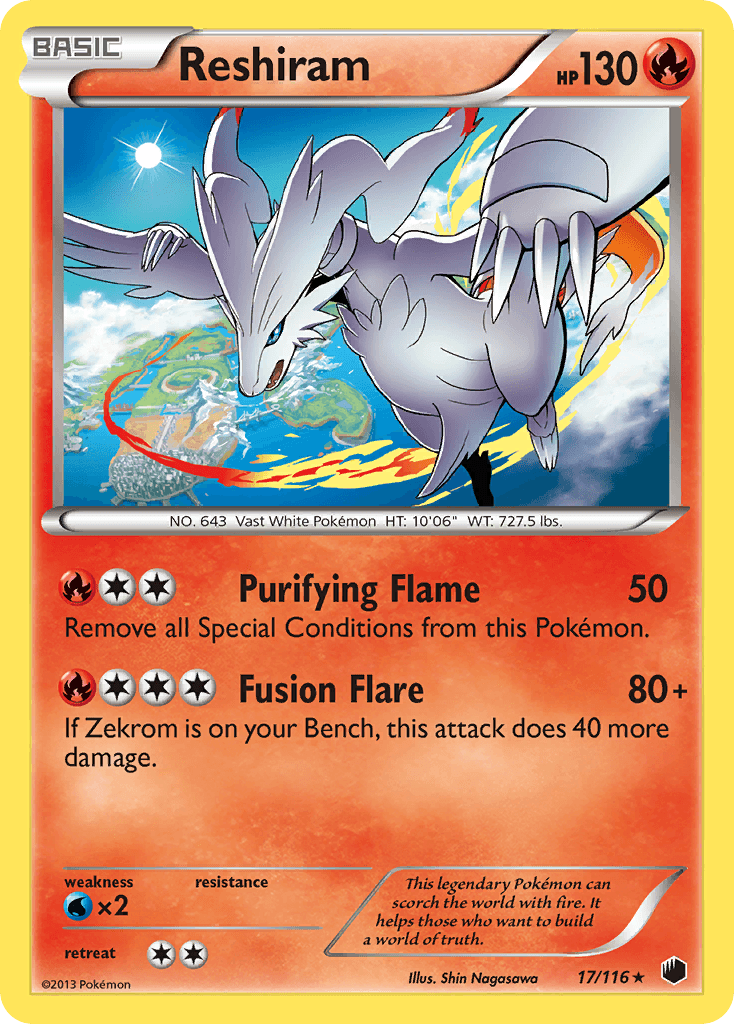 Reshiram — Plasma Freeze #17/116, raw, NM