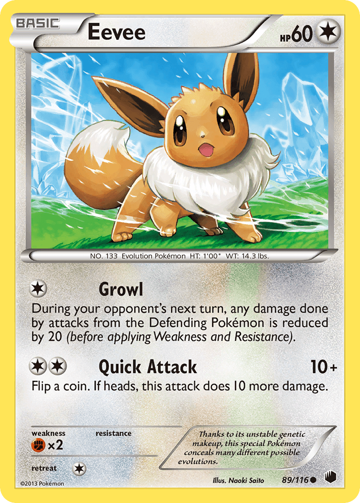 Eevee — Plasma Freeze #89/116, raw, NM