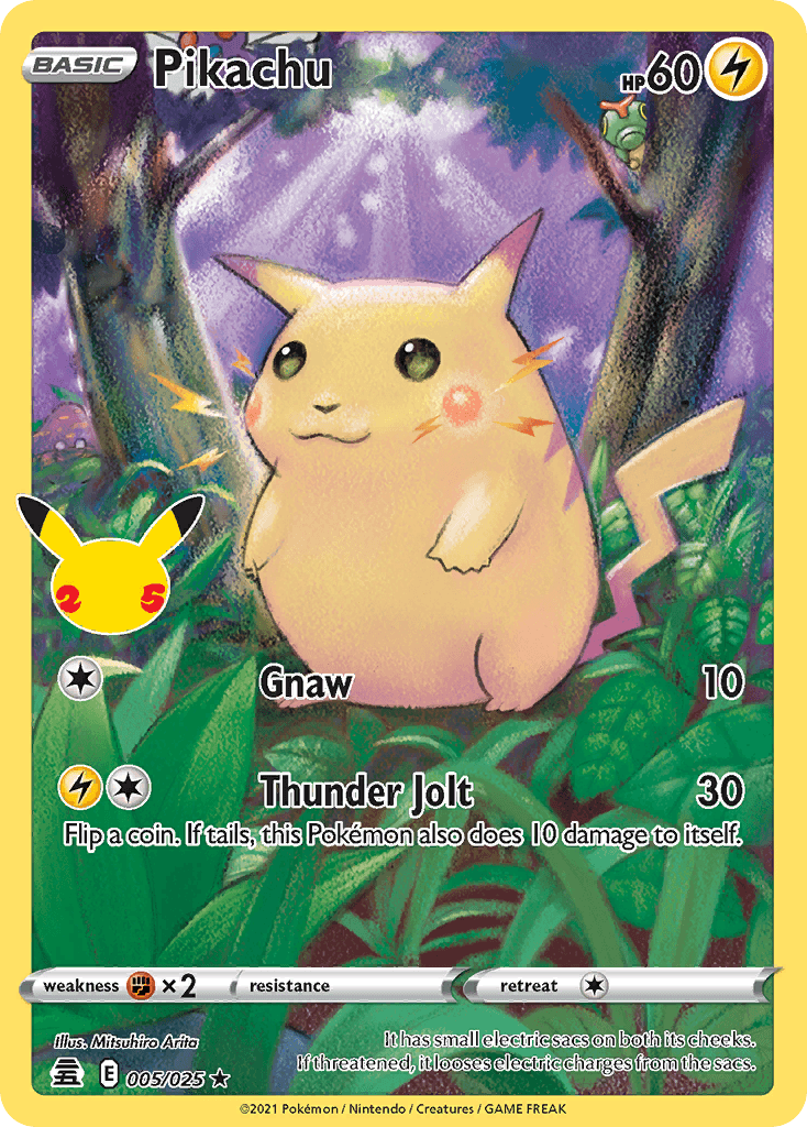 Pikachu — Celebrations #5/25, PSA 8
