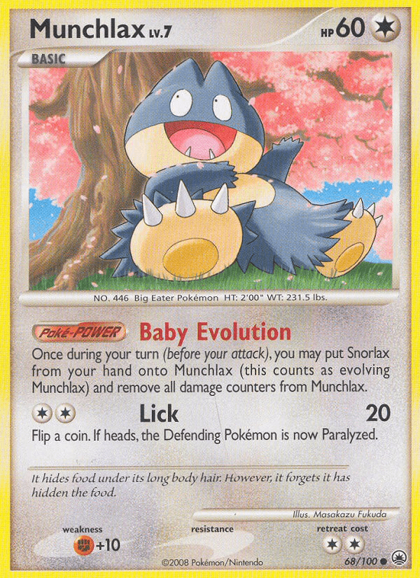 Munchlax — Majestic Dawn #68/100, raw, NM