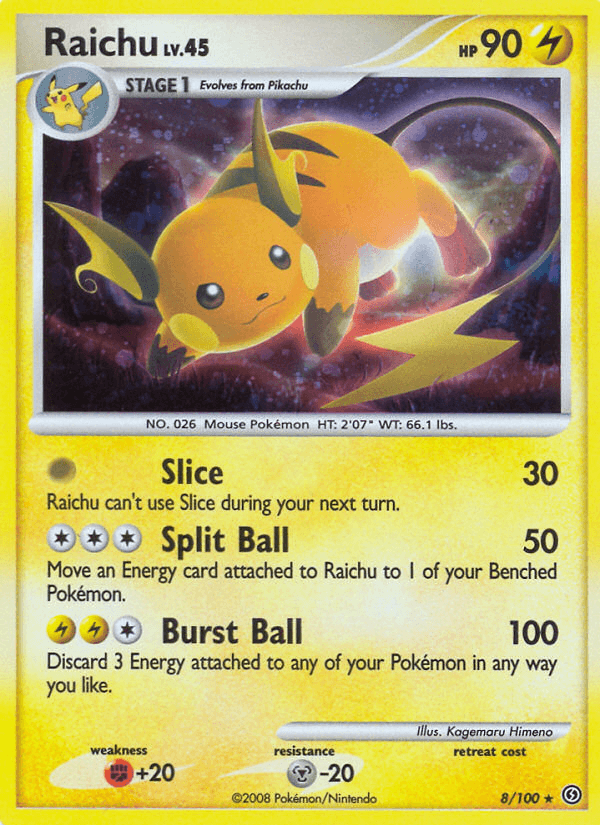 Raichu — Stormfront #8/100, raw, NM