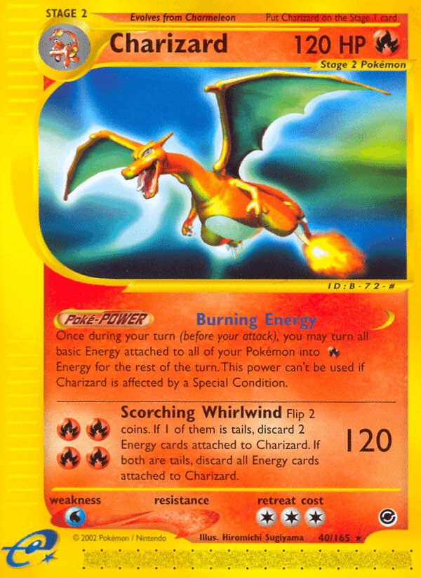 Charizard — Expedition Base Set #40/165, raw, NM