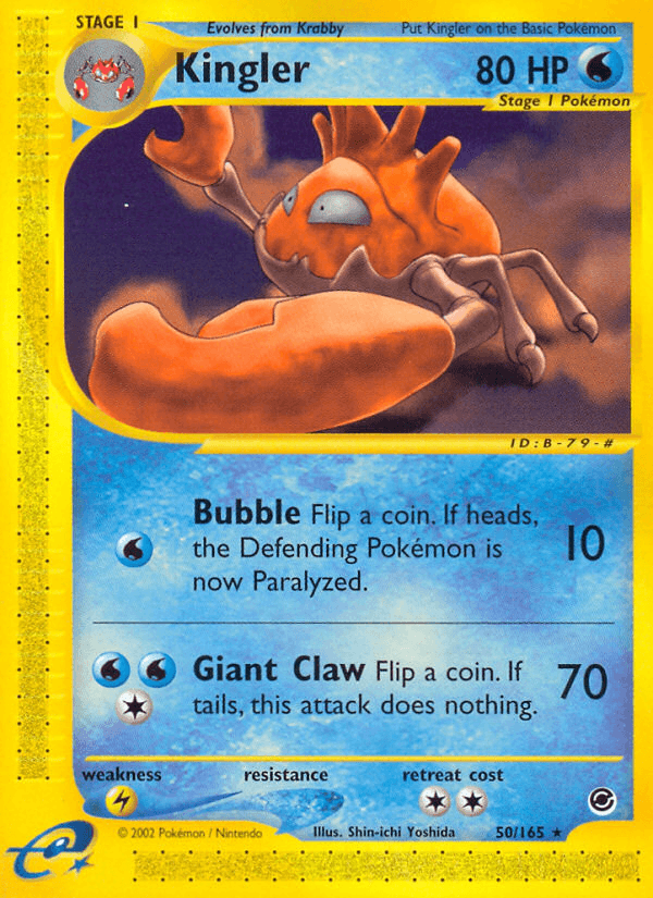 Kingler — Expedition Base Set #50/165, raw, NM
