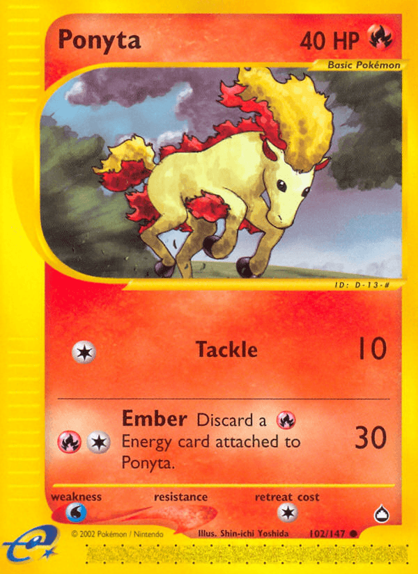 Ponyta — Aquapolis #102/147, raw, NM