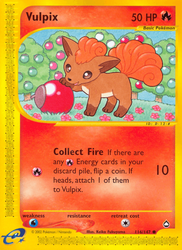 Vulpix — Aquapolis #116/147, raw, NM