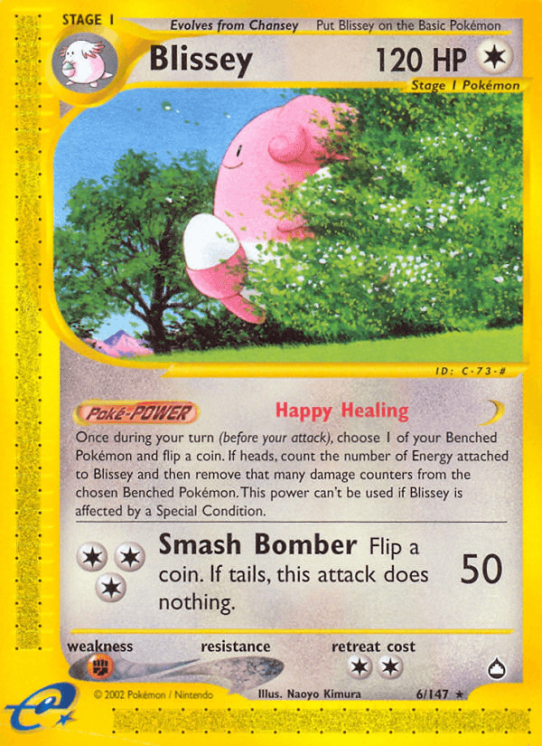 Blissey — Aquapolis #6/147, raw, NM