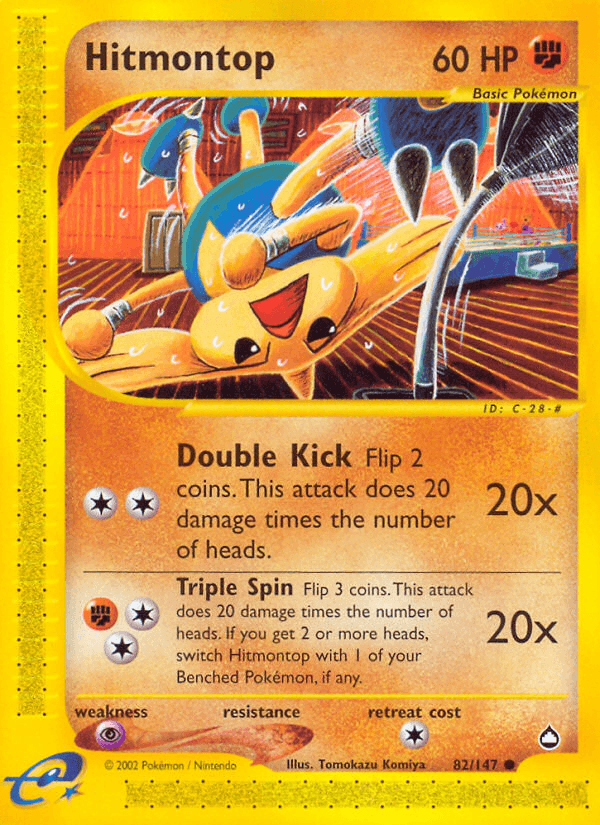 Hitmontop — Aquapolis #82/147, raw, NM