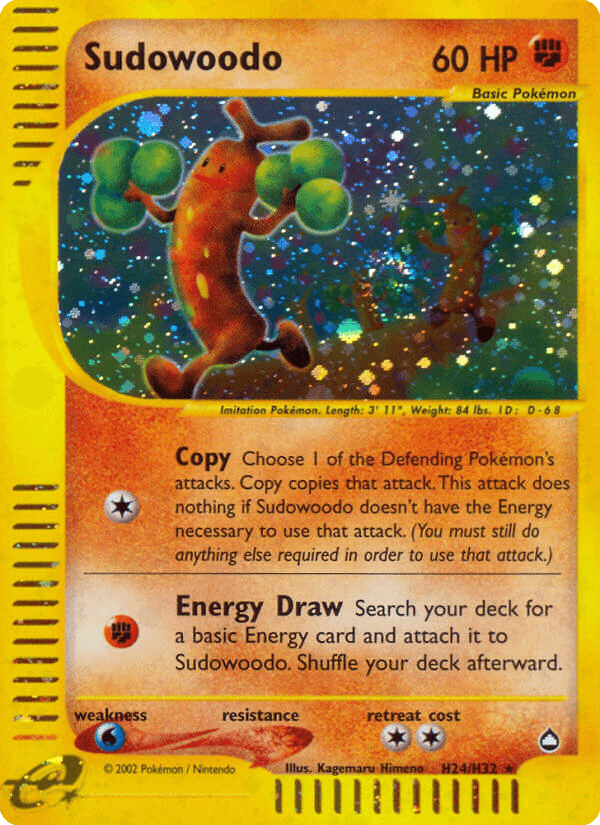 Sudowoodo — Aquapolis #H24, PSA 8