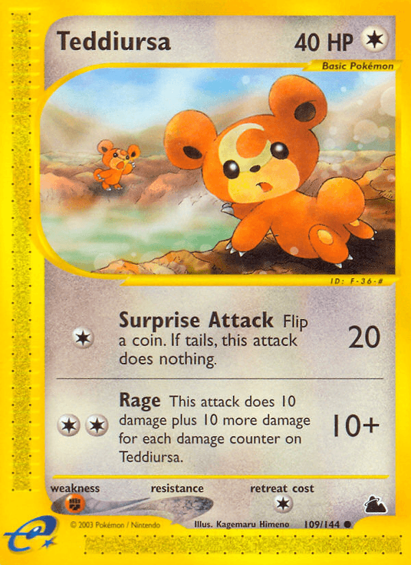 Teddiursa — Skyridge #109/144, raw, NM