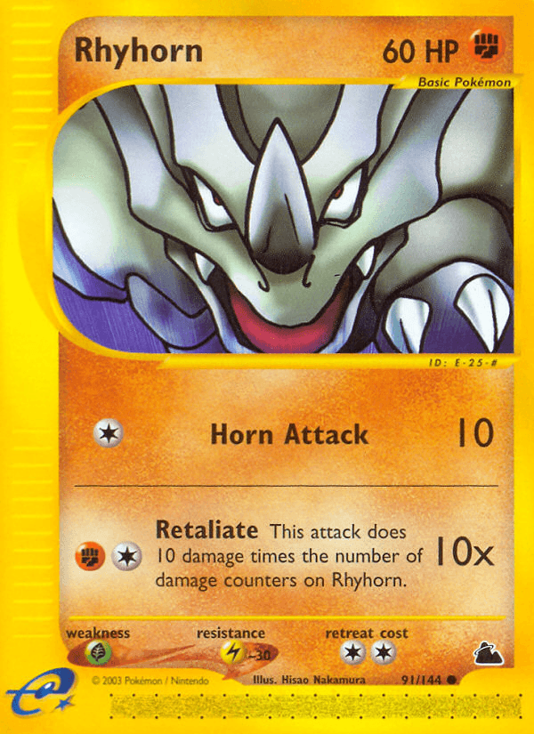 Rhyhorn — Skyridge #91/144, raw, NM