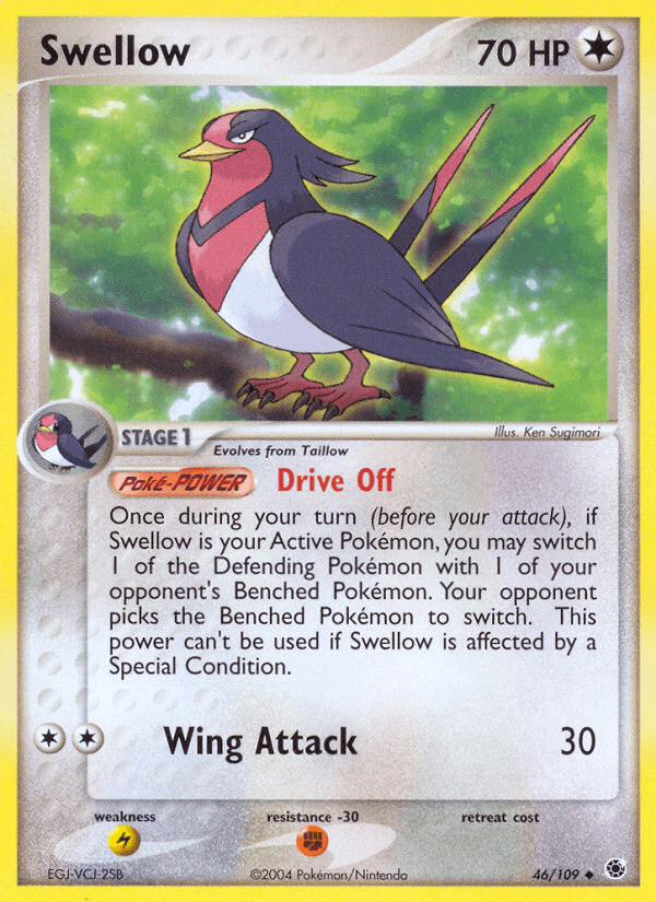 Swellow — Ruby & Sapphire #46/109, raw, NM