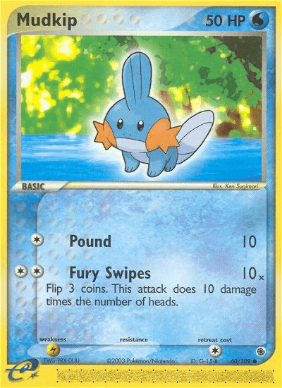 Mudkip — Ruby & Sapphire #60/109, raw, NM