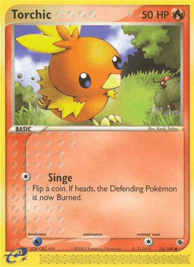 Torchic — Ruby & Sapphire #74/109, raw, NM