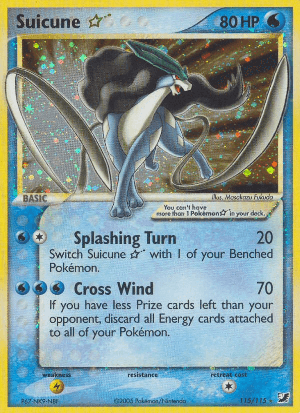 Suicune — Unseen Forces #115/115, PSA 8