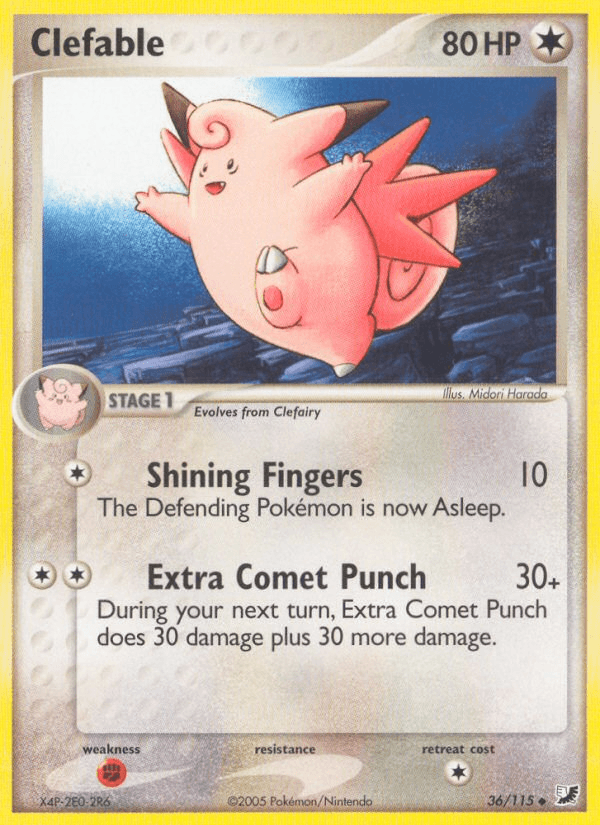 Clefable — Unseen Forces #36/115, raw, NM