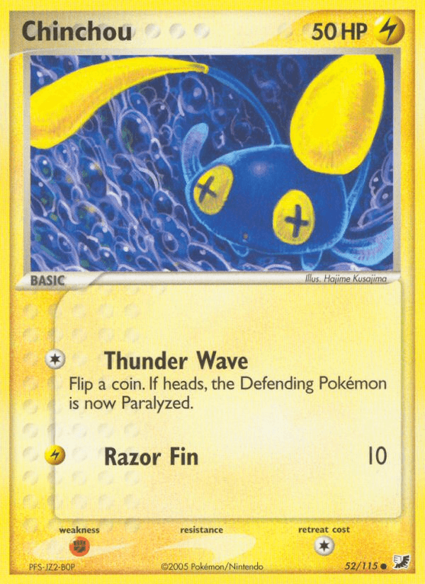 Chinchou — Unseen Forces #52/115, raw, NM