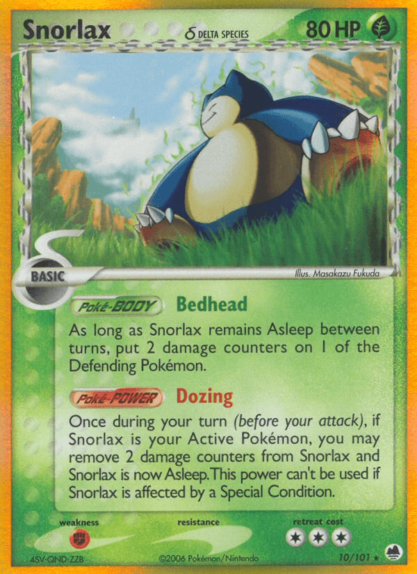 Snorlax — Dragon Frontiers #10/101, raw, NM