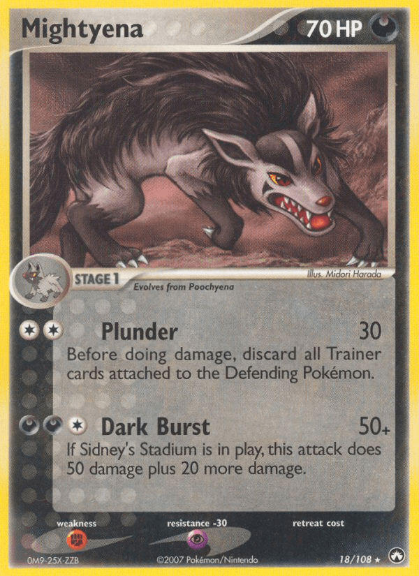 Mightyena — Power Keepers #18/108, raw, NM