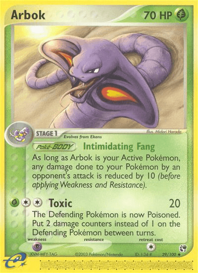Arbok — Sandstorm #29/100, raw, NM
