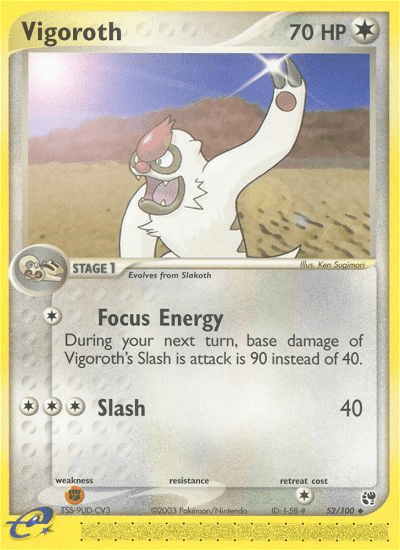 Vigoroth — Sandstorm #52/100, raw, NM
