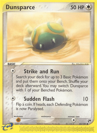 Dunsparce — Sandstorm #60/100, raw, NM