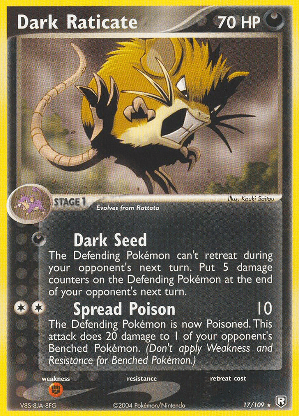 Dark Raticate — Team Rocket Returns #17/109, raw, NM