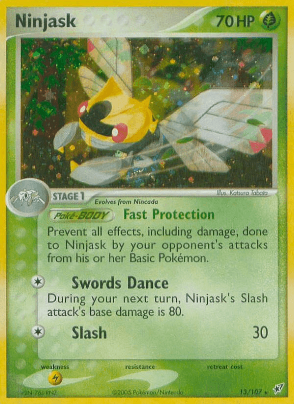 Ninjask — Deoxys #13/107, raw, NM