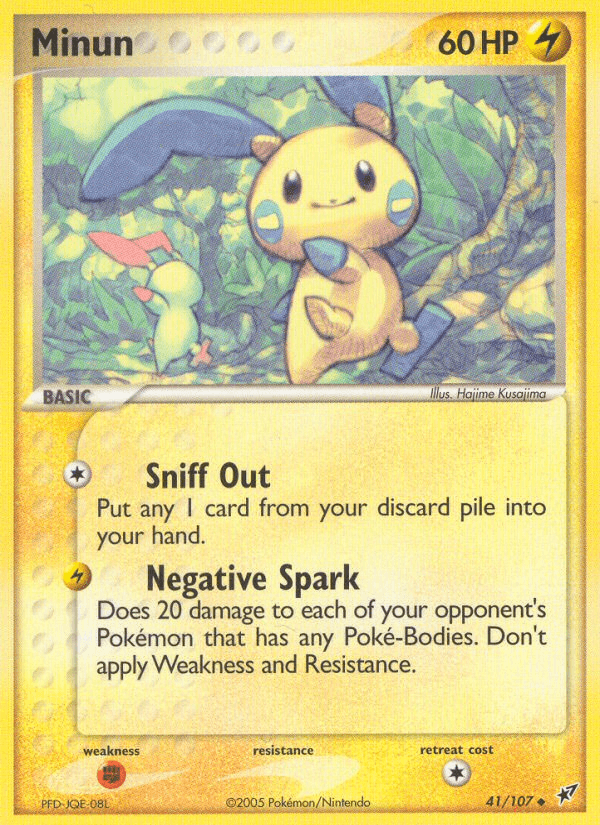 Minun — Deoxys #41/107, raw, NM