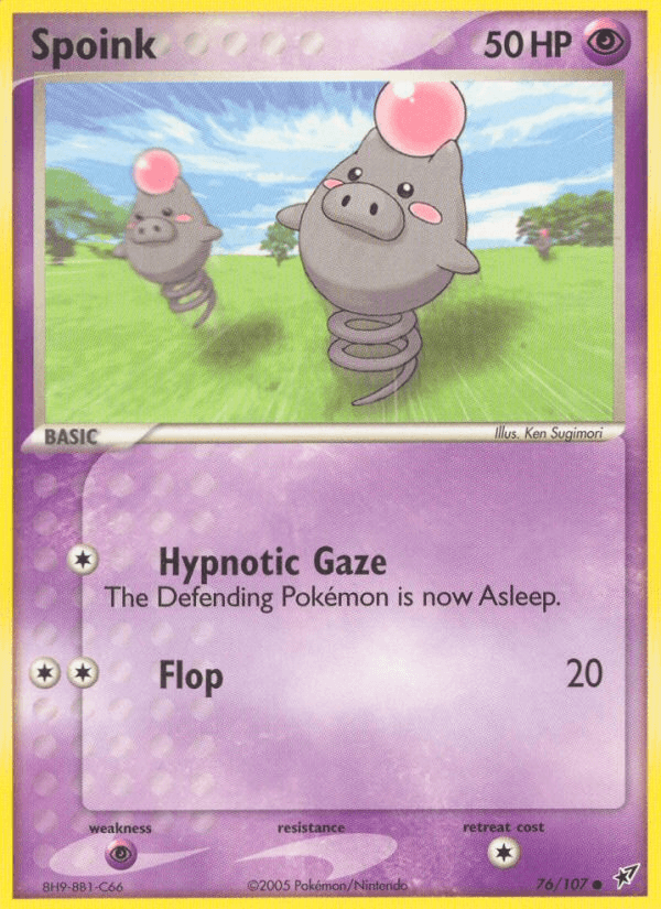Spoink — Deoxys #76/107, raw, NM