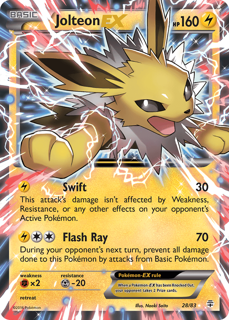 Jolteon EX — Generations #28/83, raw, NM