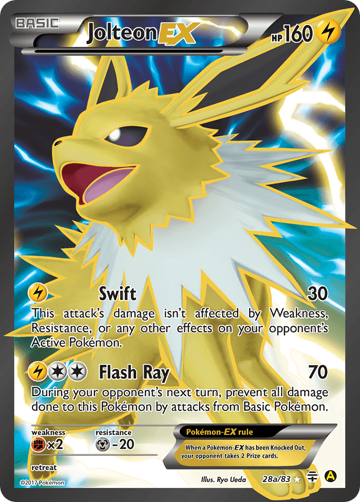 Jolteon EX — Generations #28a, raw, NM