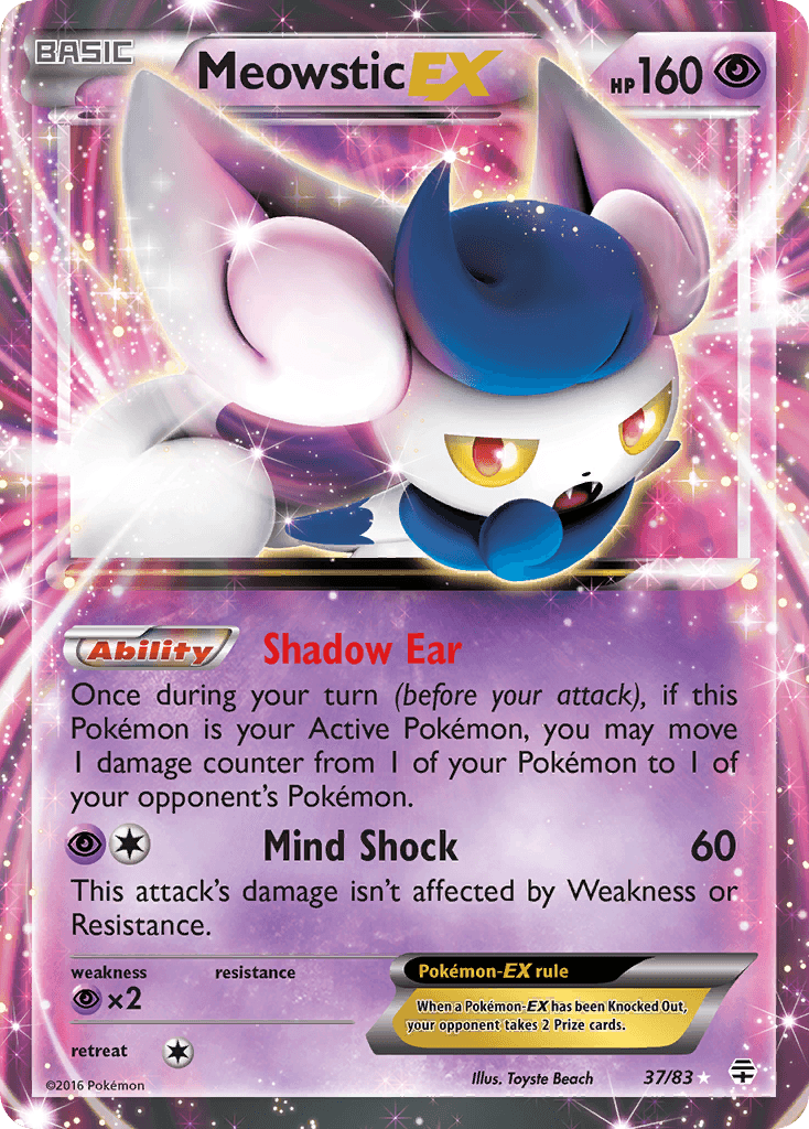 Meowstic EX — Generations #37/83, raw, NM