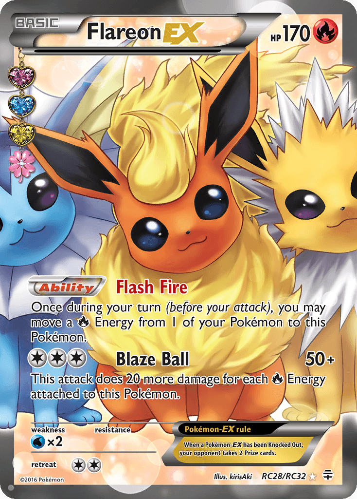 Flareon EX — Generations #RC28, PSA 8