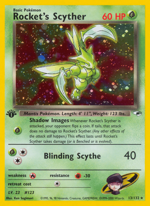 Rocket's Scyther — Gym Heroes #13/132, PSA 9