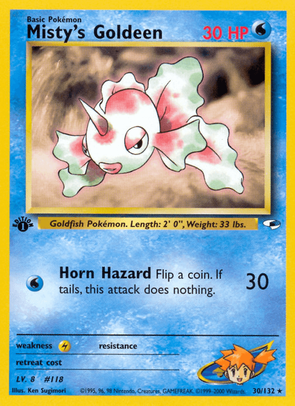 Misty's Goldeen — Gym Heroes #30/132, raw, NM