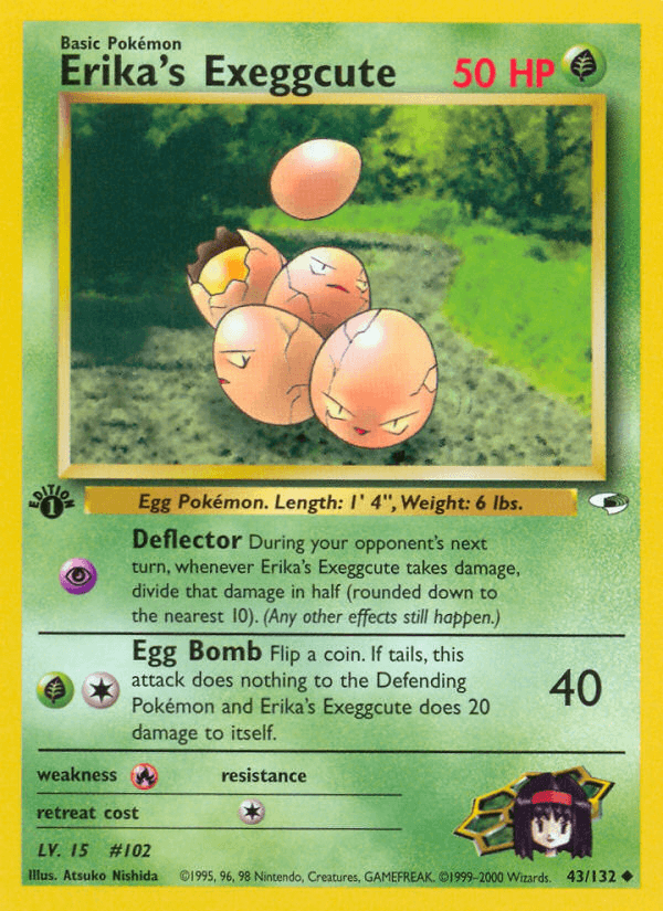 Erika's Exeggcute — Gym Heroes #43/132, raw, NM