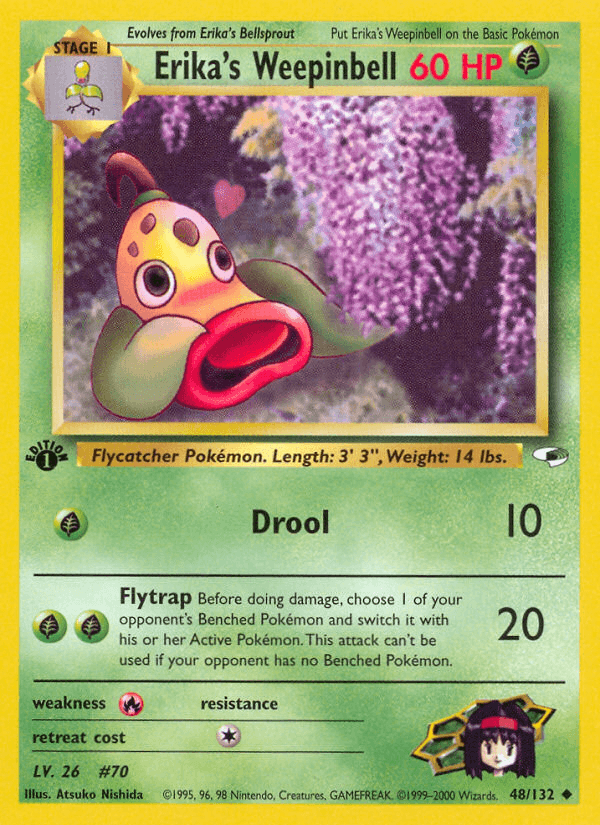 Erika's Weepinbell — Gym Heroes #48/132, raw, NM