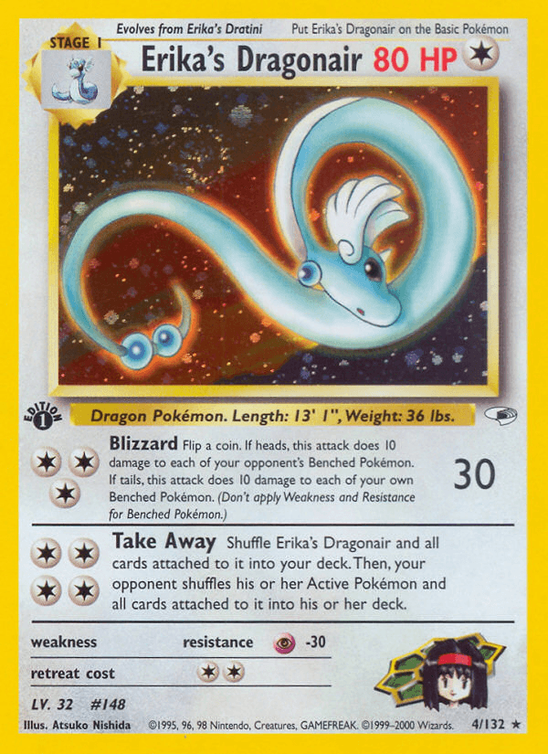 Erika's Dragonair — Gym Heroes #4/132, PSA 9