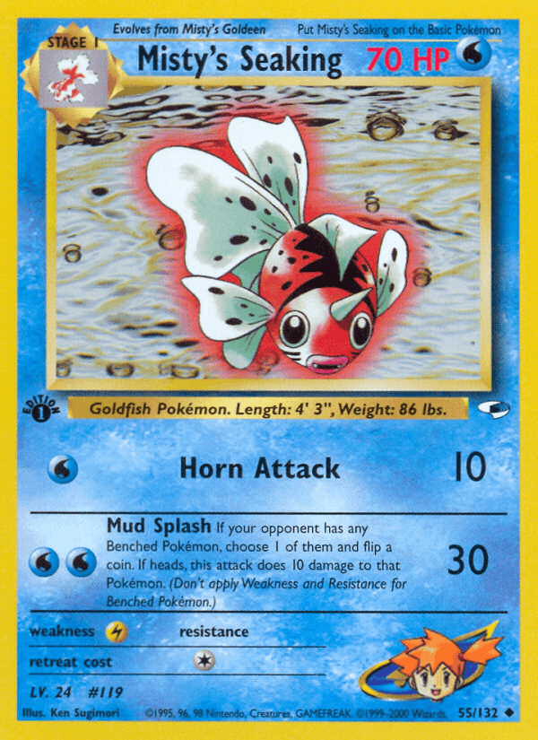 Misty's Seaking — Gym Heroes #55/132, raw, NM
