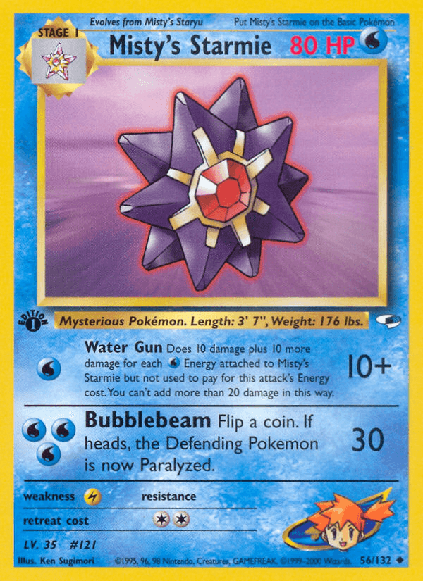 Misty's Starmie — Gym Heroes #56/132, raw, NM