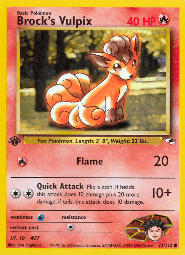 Brock's Vulpix — Gym Heroes #73/132, raw, NM