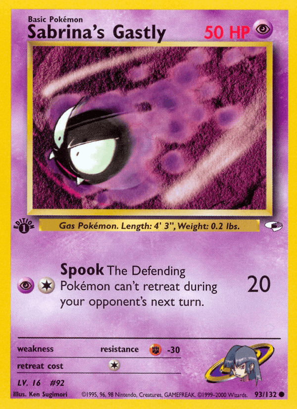 Sabrina's Gastly — Gym Heroes #93/132, raw, NM