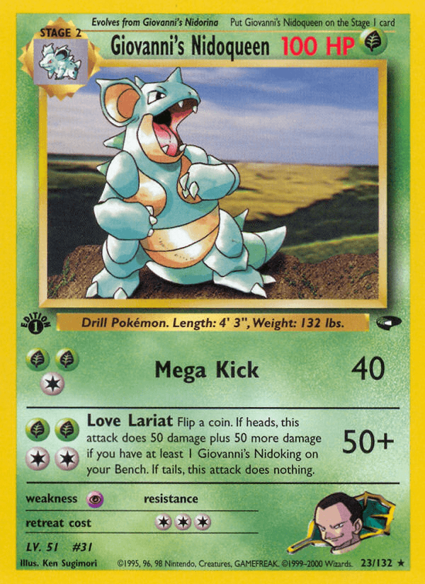 Giovanni's Nidoqueen — Gym Challenge #23/132, raw, NM